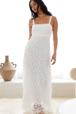 Cocktail Dresses|Vacation Dresses>Hello Molly Blanca Maxi Dress White