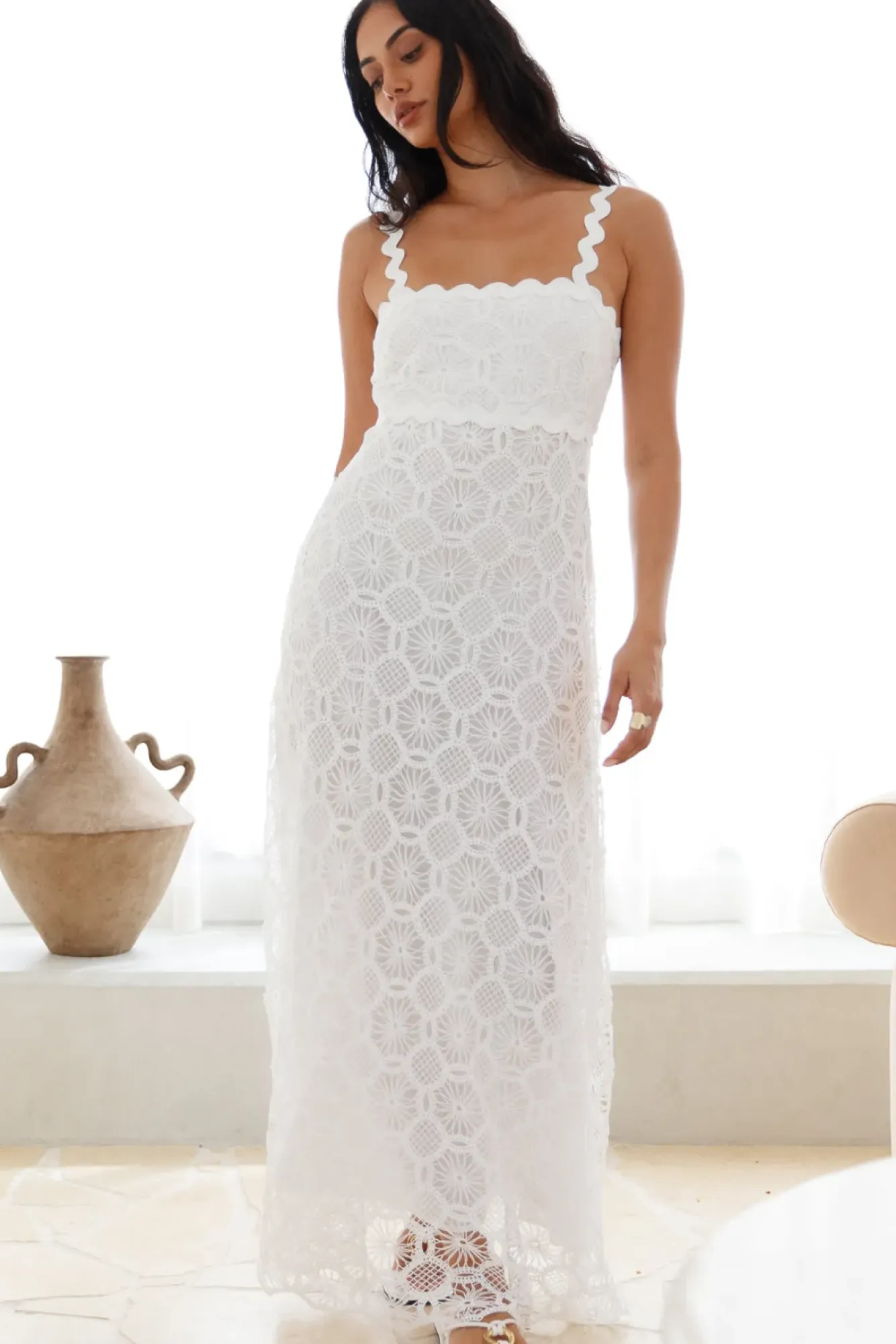 Cocktail Dresses|Vacation Dresses>Hello Molly Blanca Maxi Dress White