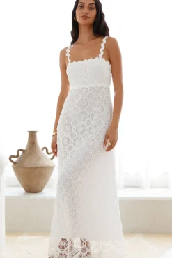 Cocktail Dresses|Vacation Dresses>Hello Molly Blanca Maxi Dress White