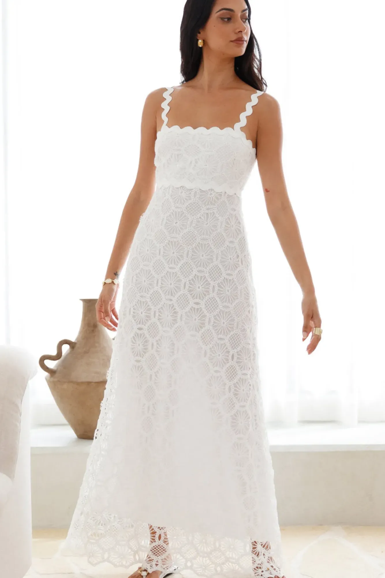 Cocktail Dresses|Vacation Dresses>Hello Molly Blanca Maxi Dress White