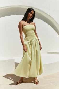 Cocktail Dresses|Vacation Dresses>Hello Molly Blessed Destiny Maxi Dress Yellow