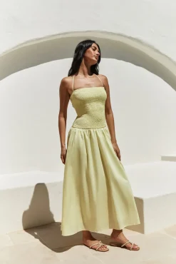 Cocktail Dresses|Vacation Dresses>Hello Molly Blessed Destiny Maxi Dress Yellow
