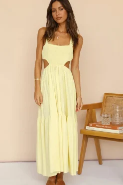 Spring Break Dresses|Bump Friendly>Hello Molly Blink Twice Maxi Dress Yellow