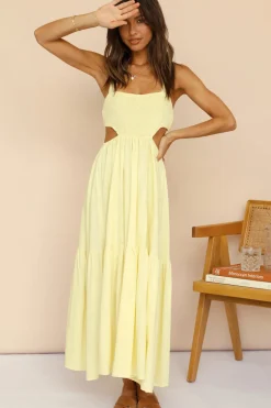 Spring Break Dresses|Bump Friendly>Hello Molly Blink Twice Maxi Dress Yellow