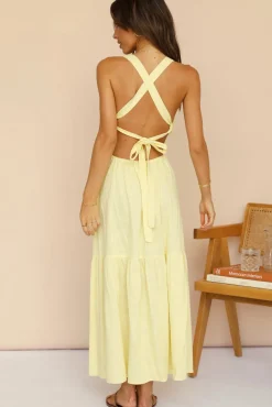 Spring Break Dresses|Bump Friendly>Hello Molly Blink Twice Maxi Dress Yellow