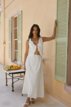 Skirt And Top Sets>Hello Molly Blissful Bay Set White