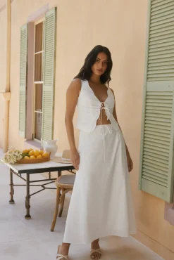 Skirt And Top Sets>Hello Molly Blissful Bay Set White