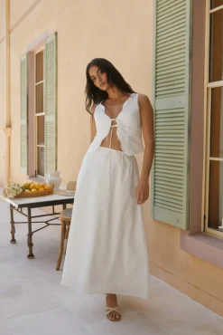 Skirt And Top Sets>Hello Molly Blissful Bay Set White