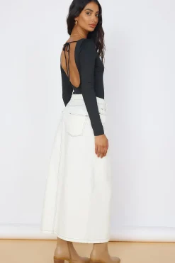 Long Sleeve|Cropped>Hello Molly Blooming Beauty Bodysuit Black