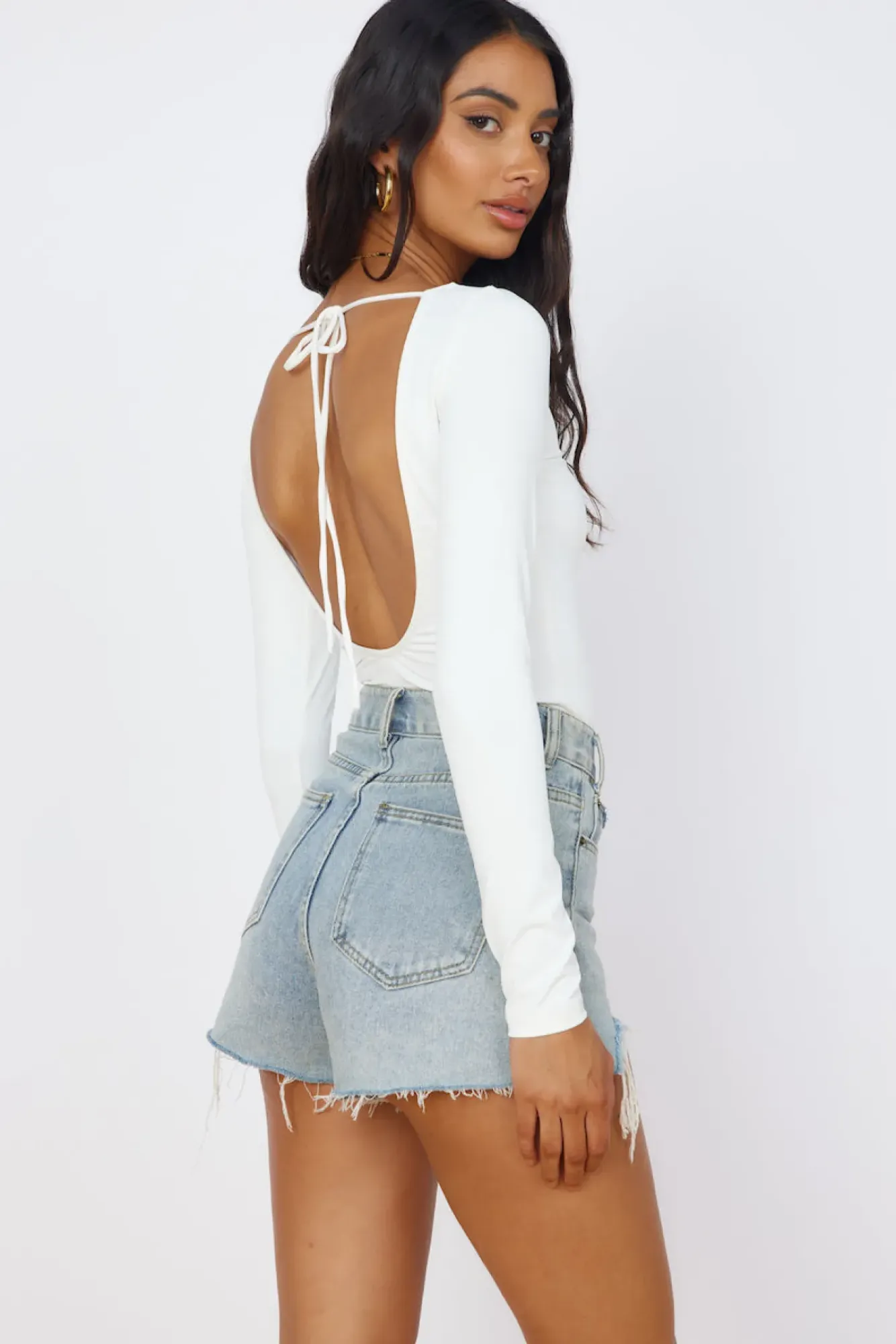 Cropped|Bodysuits>Hello Molly Blooming Beauty Bodysuit White