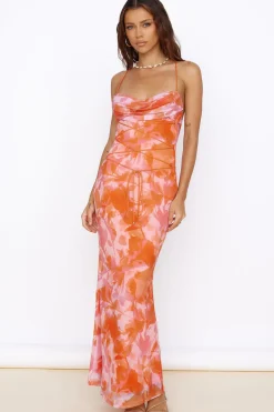 Date Night Dresses|Summer Dresses>Hello Molly Blooming Sunshine Maxi Dress Orange