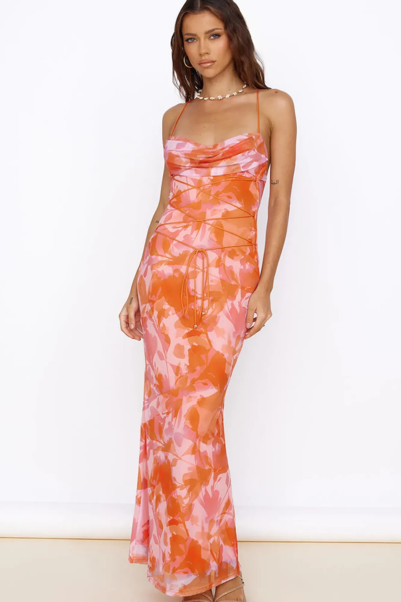 Date Night Dresses|Summer Dresses>Hello Molly Blooming Sunshine Maxi Dress Orange