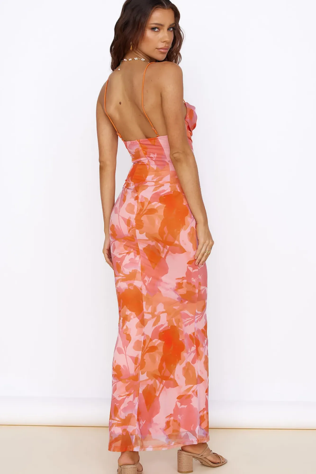 Date Night Dresses|Summer Dresses>Hello Molly Blooming Sunshine Maxi Dress Orange
