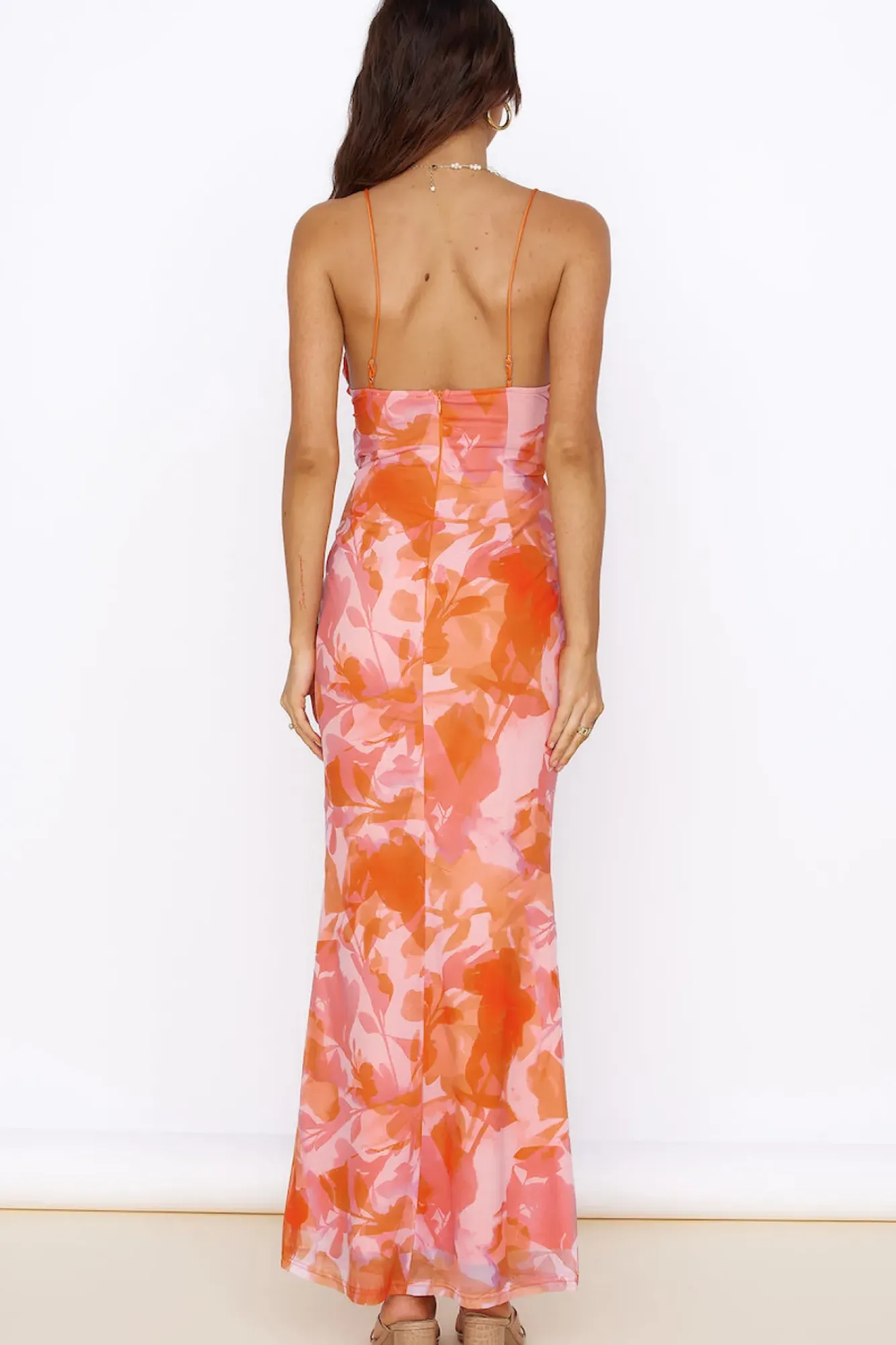 Date Night Dresses|Summer Dresses>Hello Molly Blooming Sunshine Maxi Dress Orange