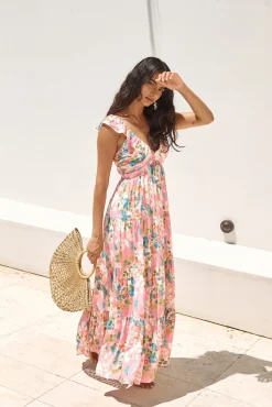 Brunch Dresses|Casual Dresses>Hello Molly Blossoming Love Maxi Dress Pink