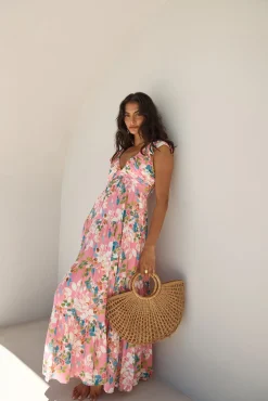Brunch Dresses|Casual Dresses>Hello Molly Blossoming Love Maxi Dress Pink