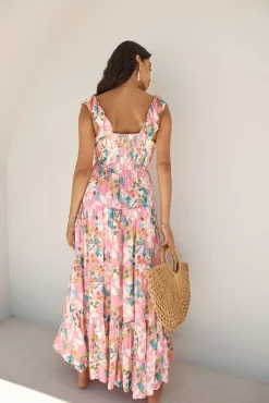 Brunch Dresses|Casual Dresses>Hello Molly Blossoming Love Maxi Dress Pink