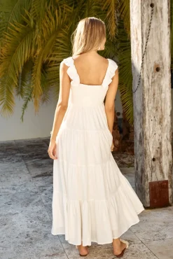 Vacation Dresses|Brunch Dresses>Hello Molly Blossoming Love Maxi Dress White