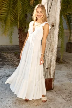 Vacation Dresses|Brunch Dresses>Hello Molly Blossoming Love Maxi Dress White