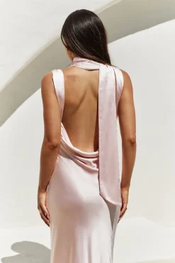 Wedding Guest Dresses|Formal Dresses>Hello Molly Blossom Kisses Satin Maxi Dress Pink