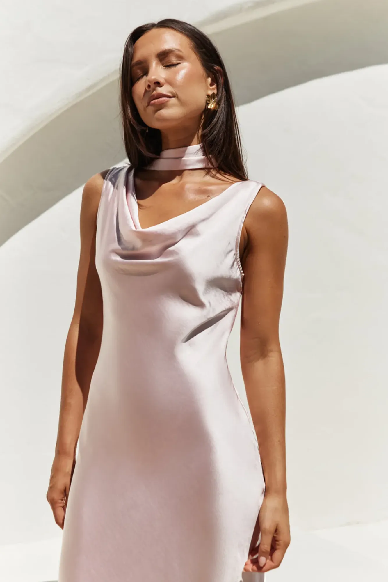 Wedding Guest Dresses|Formal Dresses>Hello Molly Blossom Kisses Satin Maxi Dress Pink