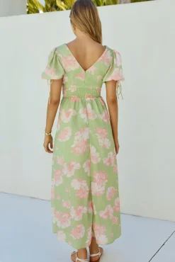 Vacation Dresses|Spring Break Dresses>Hello Molly Blossom Season Maxi Dress Green