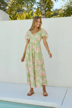 Vacation Dresses|Spring Break Dresses>Hello Molly Blossom Season Maxi Dress Green