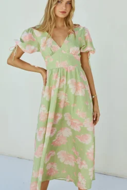 Vacation Dresses|Spring Break Dresses>Hello Molly Blossom Season Maxi Dress Green
