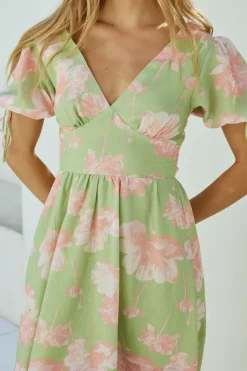 Vacation Dresses|Spring Break Dresses>Hello Molly Blossom Season Maxi Dress Green