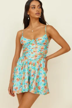 Rompers>Hello Molly Blossom Season Romper Blue