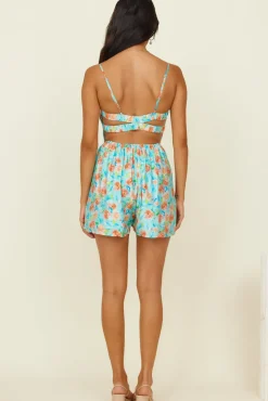 Rompers>Hello Molly Blossom Season Romper Blue