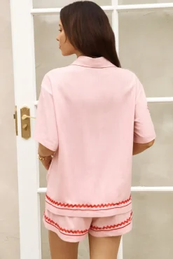 Shorts>Hello Molly Blushing Beauty Linen Shorts Pink