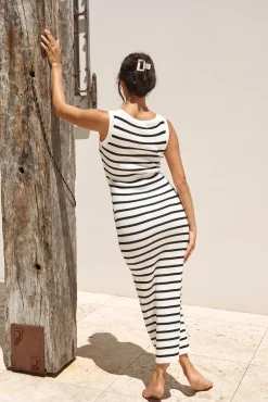 Vacation Dresses|Spring Break Dresses>Hello Molly Boat Party Knit Maxi Dress White
