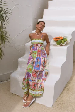 Vacation Dresses|Brunch Dresses>Hello Molly Bohemian Maxi Dress Print