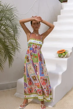 Vacation Dresses|Brunch Dresses>Hello Molly Bohemian Maxi Dress Print