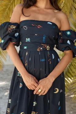 Brunch Dresses|Summer Dresses>Hello Molly Bonnie Off Shoulder Maxi Dress Black