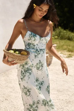 Spring Break Dresses|Brunch Dresses>Hello Molly Botanical Dream Midi Dress Green