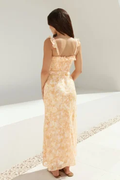 Vacation Dresses|Brunch Dresses>Hello Molly Botanica Maxi Dress Orange