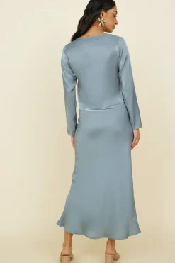 Skirts|Skirt And Top Sets>Hello Molly Bouquet of Flowers Maxi Skirt Grey