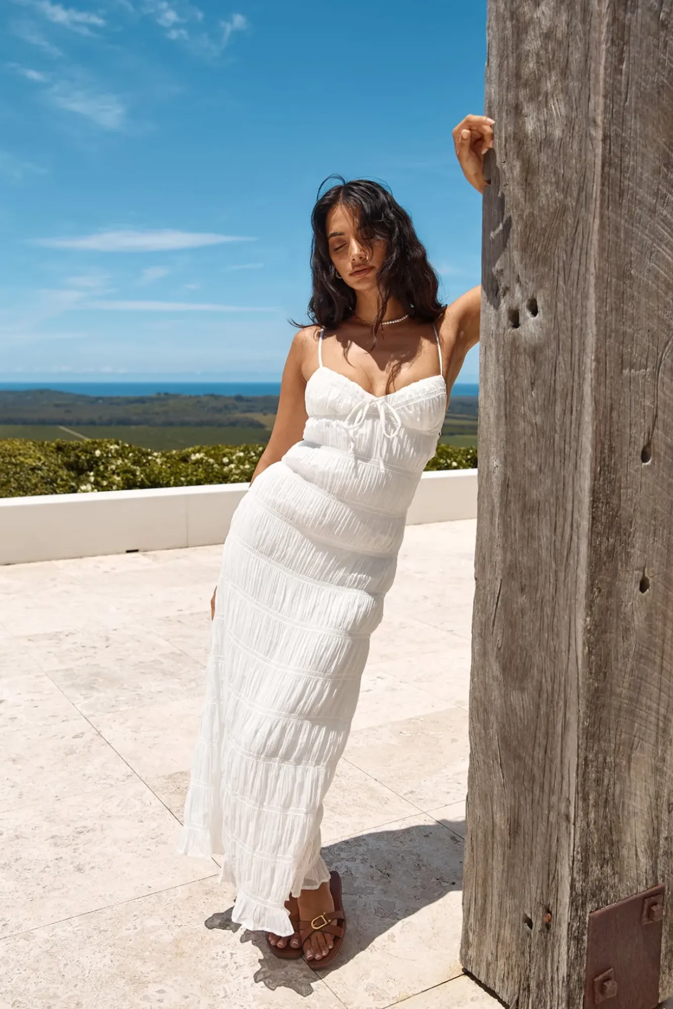 Cocktail Dresses|Brunch Dresses>Hello Molly Boutique Hotel Maxi Dress White