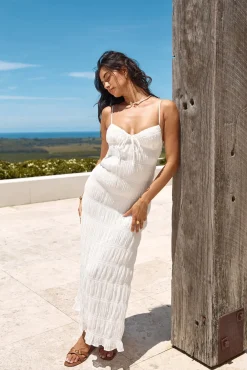 Cocktail Dresses|Brunch Dresses>Hello Molly Boutique Hotel Maxi Dress White