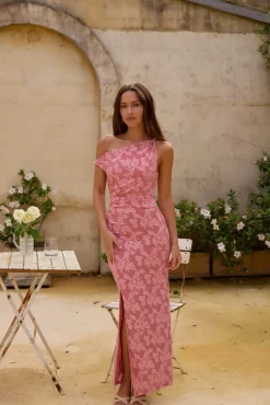Formal Dresses|Cocktail Dresses>Hello Molly Breeze of Pink Maxi Dress Pink