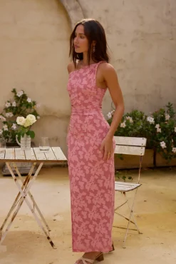 Formal Dresses|Cocktail Dresses>Hello Molly Breeze of Pink Maxi Dress Pink