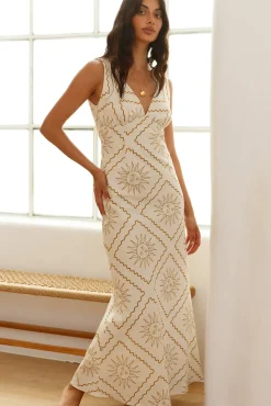 Vacation Dresses|Spring Break Dresses>Hello Molly Breezy Blaze Maxi Dress Beige
