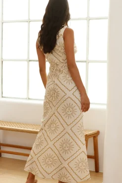 Vacation Dresses|Spring Break Dresses>Hello Molly Breezy Blaze Maxi Dress Beige