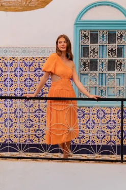 Spring Break Dresses|Maxi Dresses>Hello Molly Bright Romance Maxi Dress Orange