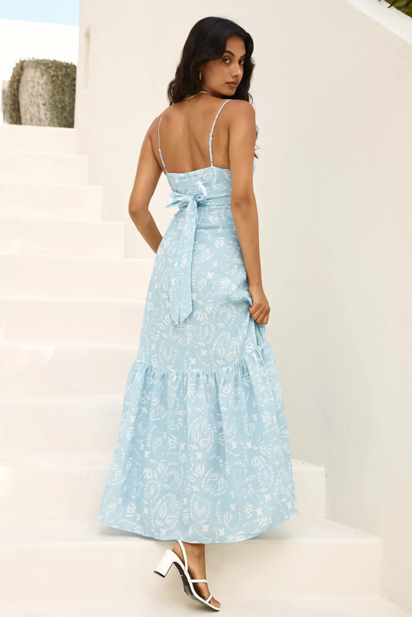 Spring Break Dresses|Brunch Dresses>Hello Molly Bright Skies Maxi Dress Blue