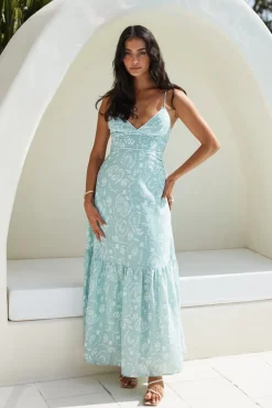 Vacation Dresses|Brunch Dresses>Hello Molly Bright Skies Maxi Dress Green