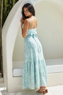 Vacation Dresses|Brunch Dresses>Hello Molly Bright Skies Maxi Dress Green