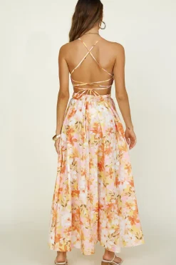 Maxi Dresses>Hello Molly Bright Skies Maxi Dress Orange